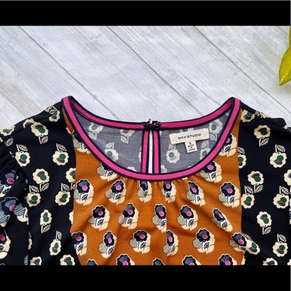 MAX STUDIO BOHEMIAN BIB STYLE DRESS | SIZE SMALL - Picture 3 of 5